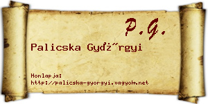 Palicska Györgyi névjegykártya